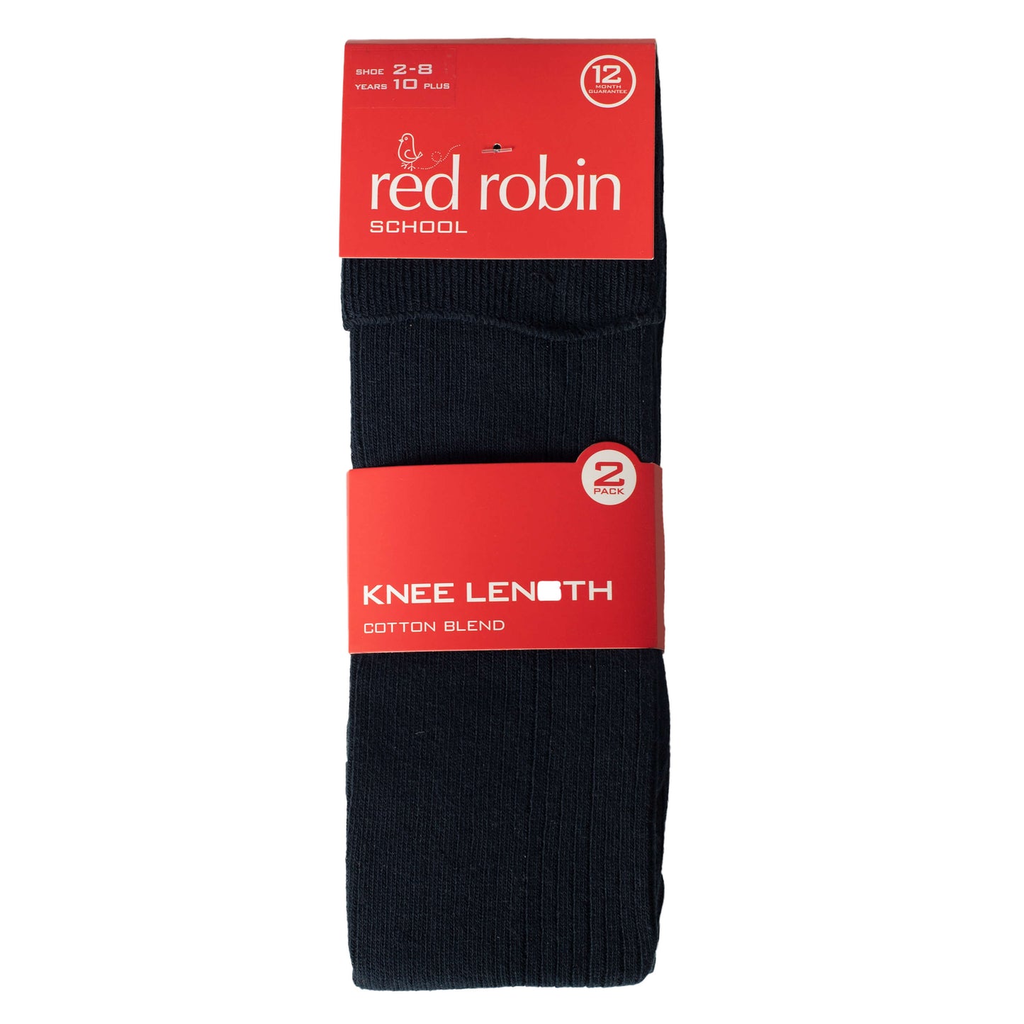 Boys Knee High Navy 2 Pack Socks
